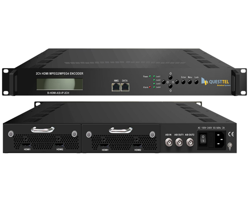 2 Ch HDMI to ASI+IP MPEG-2 H.264 Encoder