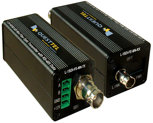 1 Channel HD/SD-SDI Over Fiber Extender Mini Kit with RS485 Data Channel