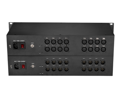 16-Channel Bidirectional XLR Balanced Audio over Fiber Optic Converter