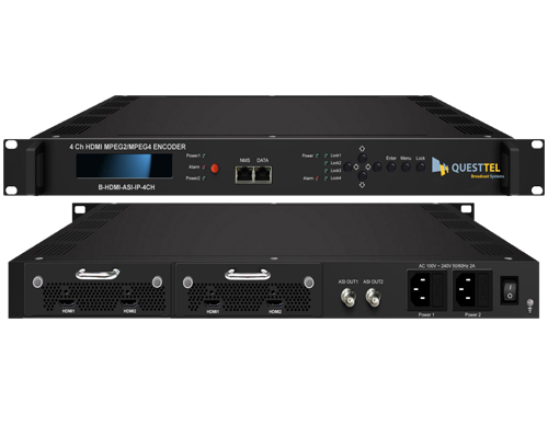 4 Ch HDMI to ASI+IP MPEG-2 H.264 Encoder