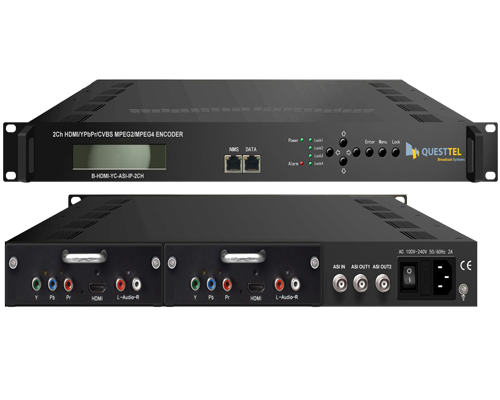 2 Ch HDMI/YPbPr/CVBS to ASI+IP MPEG-2 H.264 Encoder